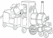 coloriage le train du manege enchante conduit flappy azalee et pollux